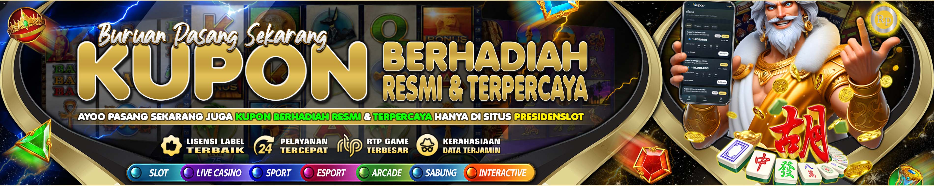 KUPON BERHADIAH RESMI - WEB PRESIDENSLOT
