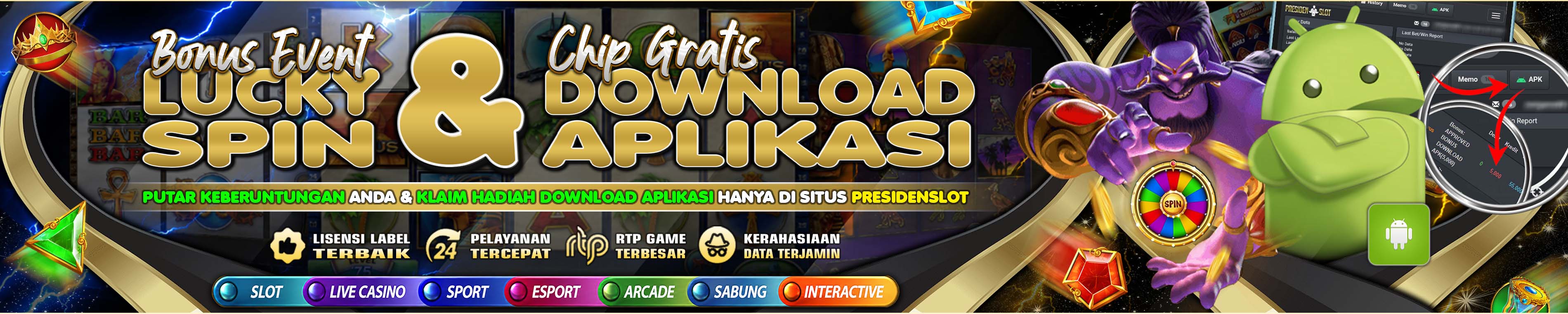 LUCKYSPIN & DOWNLOAD APLIKASI - WEB PRESIDENSLOT